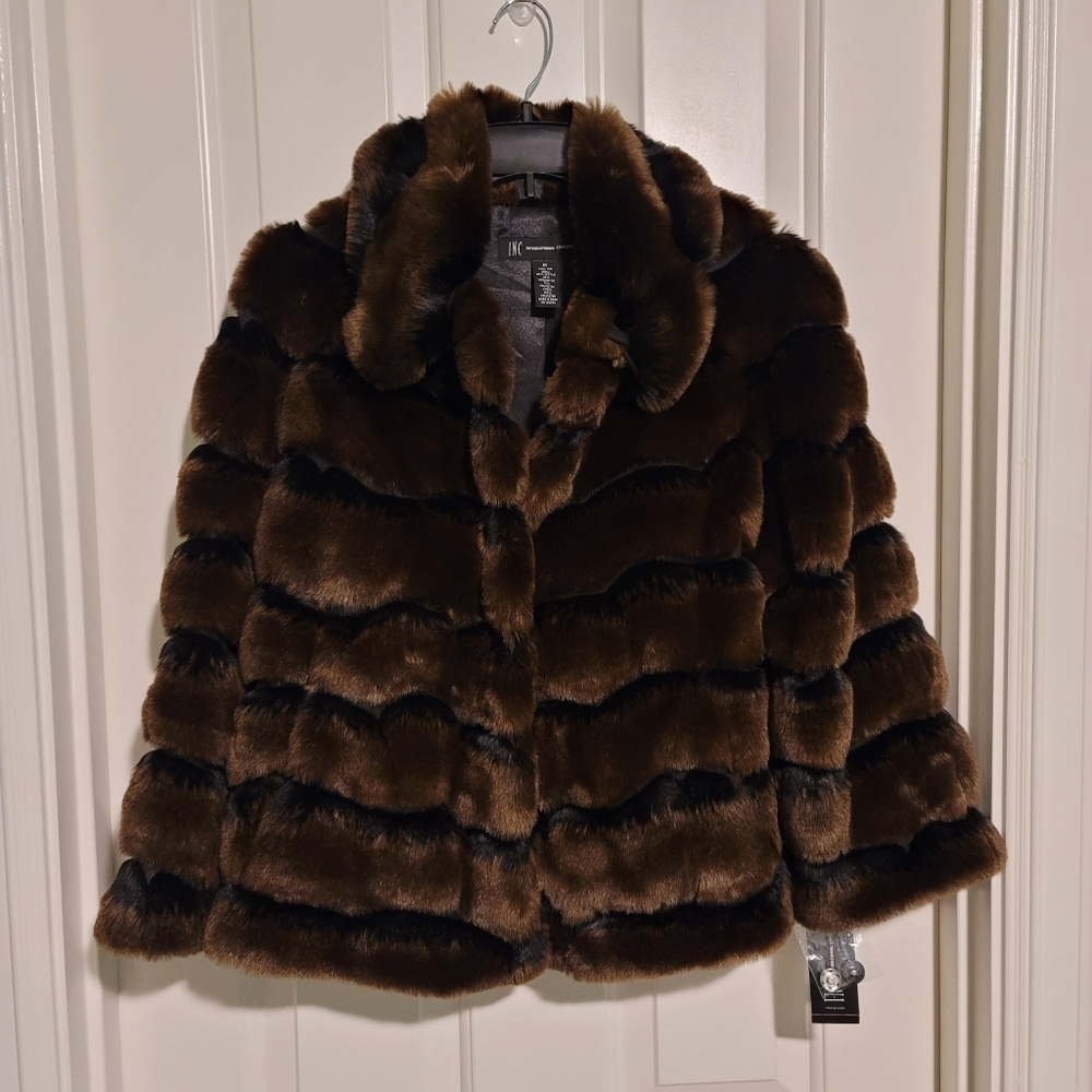 Macy's INC faux fur jacket